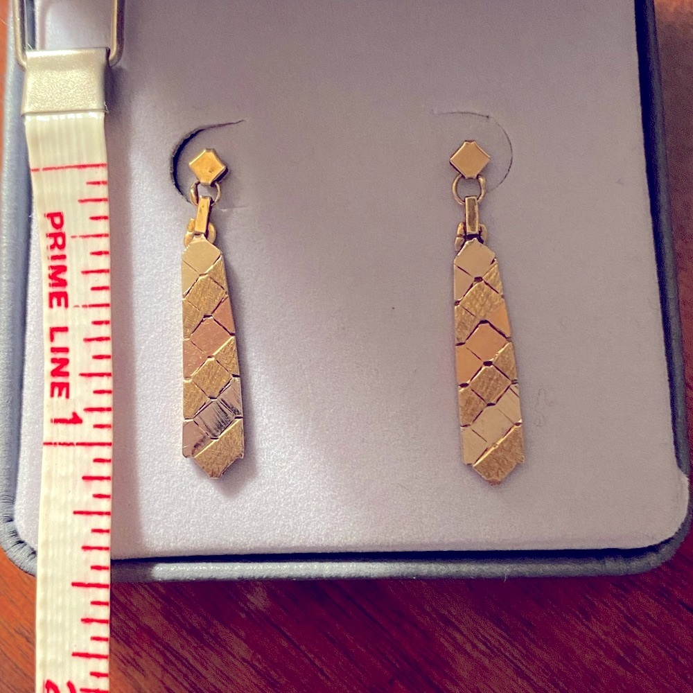 14 kt tri-color gold earrings